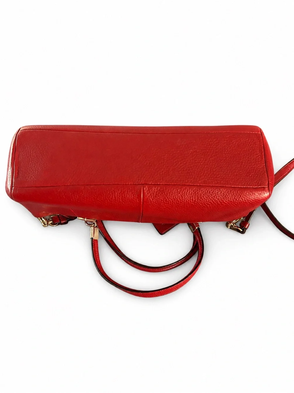 COACH Small Kelsey Satchel Crossbody Red Currant Pebbled Leather F33733